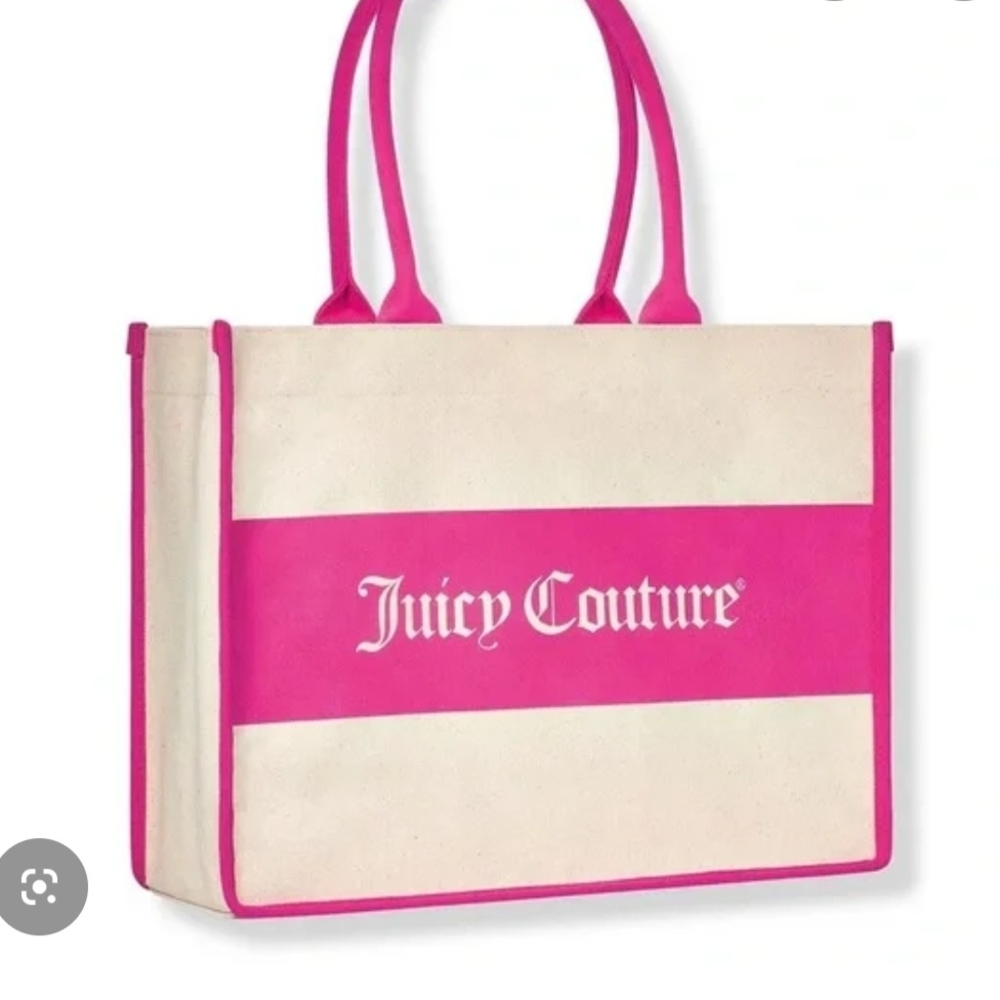 Juicy Couture Vibrant Pink and Cream Tote